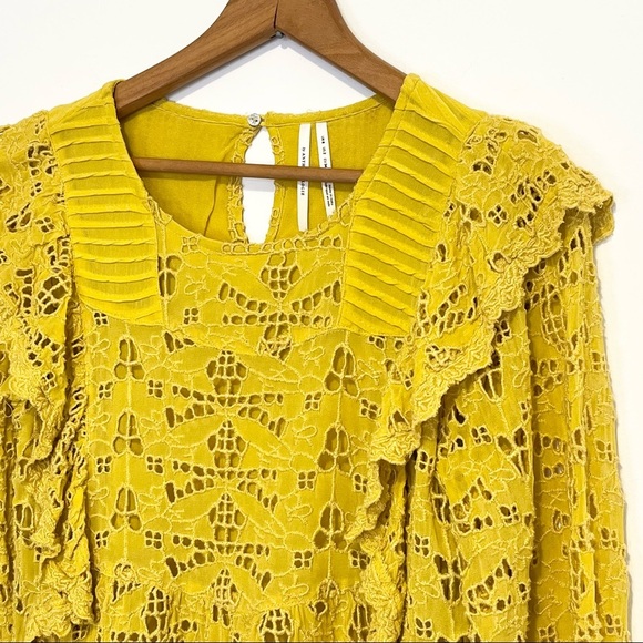 Anthropologie Yellow Clementine Blouse Womens US Size 2 - Picture 7 of 16